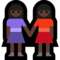 Two Women Holding Hands - Black emoji on Microsoft